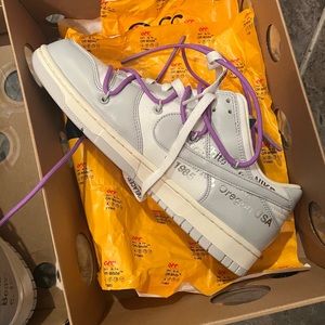 Authentic Nike dunk Low- off white lot 47- men size 10- never worn- too small